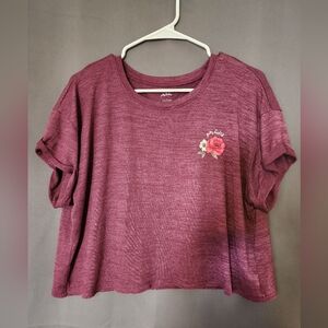 Tilly's Gilly Hicks Top, Women's Size Large Burgundy Gilly Hicks Flowy Crop Top